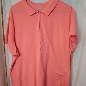 JC Penney JCP Bright Orange Polo Style Shirt 2X Short Sleeve